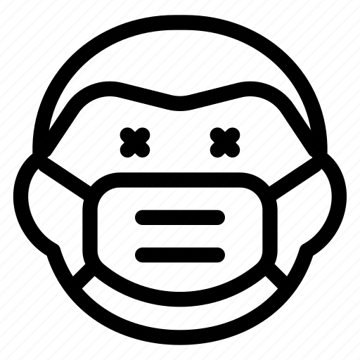 Man, dead, mask, corona, emoticon icon - Download on Iconfinder