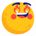 exited, fire, on, flame, emoticon