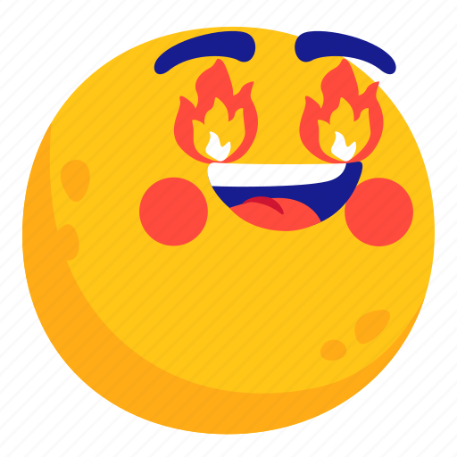 Exited, fire, on, flame, emoticon icon - Download on Iconfinder