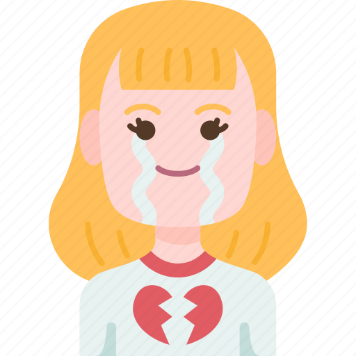 Cry, broken, heart, sad, emotional icon - Download on Iconfinder