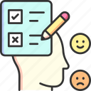 evaluate, evaluation, file, pencil, emotions, test