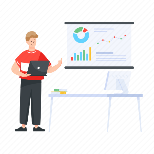 Business analytics, business statistics, market graph, business forecast, financial presentation illustration - Download on Iconfinder