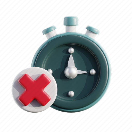Timer, stopwatch, no timer, empty state, error state, time 3D illustration - Download on Iconfinder
