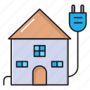 adapter, building, electric, home, house