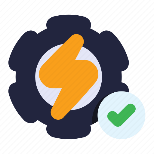 Setting, cog, energy, power, transfer, approved icon - Download on Iconfinder