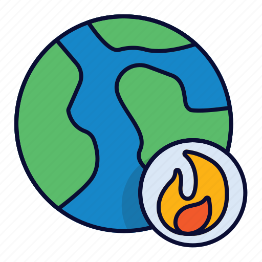 Global, warming, climate, fire, hot, earth, environment icon - Download on Iconfinder
