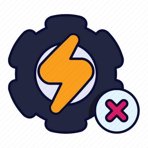 Setting, cog, energy, transfer, electic, power, rejected icon - Download on Iconfinder