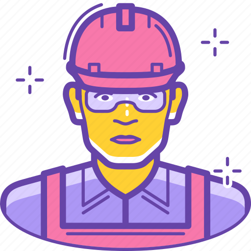 User, industry, worker, industrial, .svg, helmet, glasses icon - Download on Iconfinder