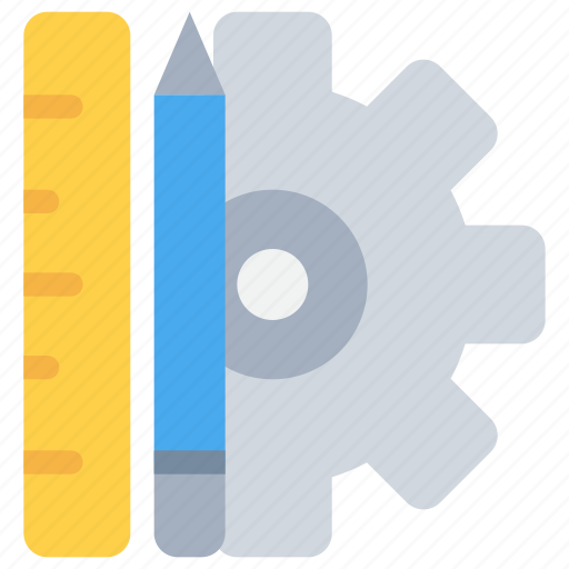 Cog, construction, learning, process, ruler, tool icon - Download on Iconfinder