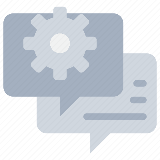 Cog, communication, message, process, talk icon - Download on Iconfinder