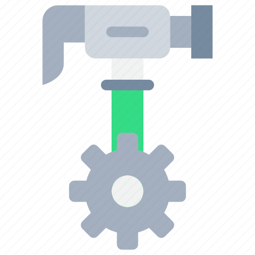 Cog, construction, equipment, hammer, tool icon - Download on Iconfinder