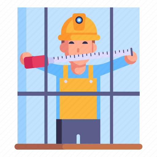 Measurement tape, measuring, window measurement, engineer, worker icon - Download on Iconfinder