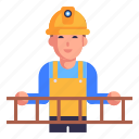 engineer working, engineering solution, ladder, skilled worker, construction stair