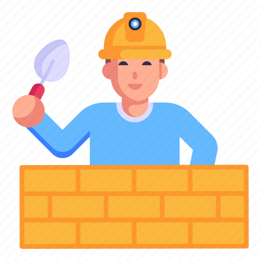 Builder, bricklayer, stonemason, plasterer, mason icon - Download on Iconfinder