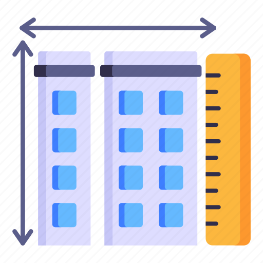 Building length, building measurement, building size, measurement, property measurement icon - Download on Iconfinder