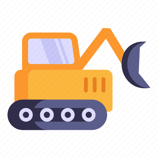 Excavator, bulldozer, earthmover, power shovel, digger icon - Download on Iconfinder