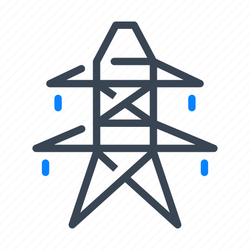 Electric, high, voltage, tower, electricity, power, lines icon - Download on Iconfinder