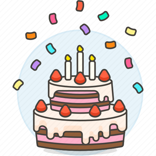 Tier, birthday, confetti, candle, celebration, strawberry, entertainment icon - Download on Iconfinder