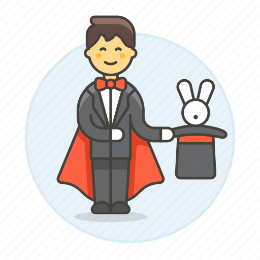 Entertainment, magic, magician, male, performance, rabbit, show icon - Download on Iconfinder