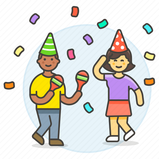 Celebration, confetti, couple, dance, dancing, entertainment, friends icon - Download on Iconfinder