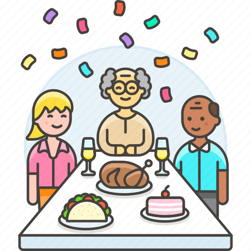 Celebration, friends, entertainment, food, holiday, confetti, thanksgiving icon - Download on Iconfinder