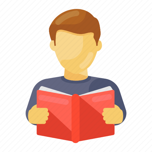 Academic book, book, book reading, learning, male student, novel reading, reading icon - Download on Iconfinder