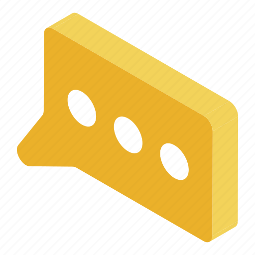 Cartoon, chat, internet, isometric, speech, talk, yellow icon - Download on Iconfinder