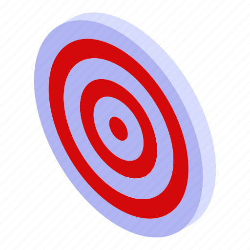 Business, cartoon, isometric, red, sport, target, white icon - Download on Iconfinder