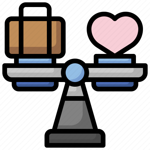 Scales, weight, working, heart, briefcase icon - Download on Iconfinder