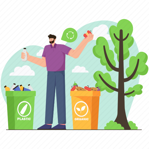 Garbage, trash, tree, forest, plant, recycle, park illustration - Download on Iconfinder
