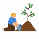 plant, tree, man, volunteer, conserve