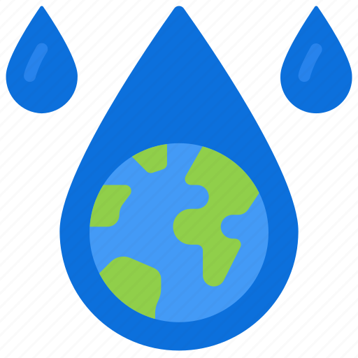 Earth, in, droplet, eco, friendly, water, globe icon - Download on Iconfinder