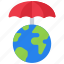 umbrella, over, globe, eco, friendly, protect, insure 