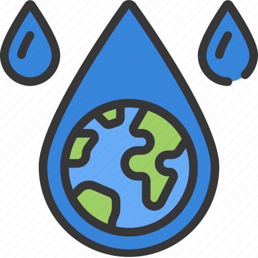 Earth, in, droplet, eco, friendly, water, globe icon - Download on Iconfinder