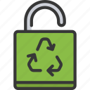 recycle, lock, eco, friendly, locked, unlocked, protected