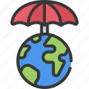 umbrella, over, globe, eco, friendly, protect, insure