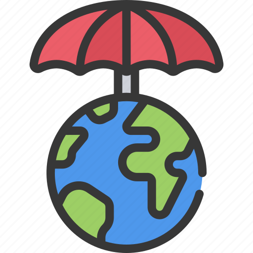 Umbrella, over, globe, eco, friendly, protect, insure icon - Download on Iconfinder