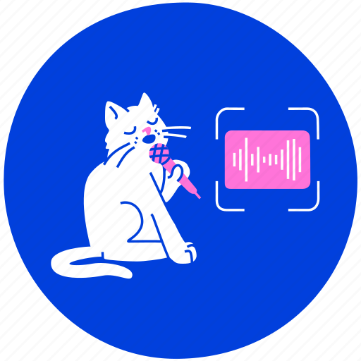 Singing, cat, speech, recognition, sing, sound, voice illustration - Download on Iconfinder