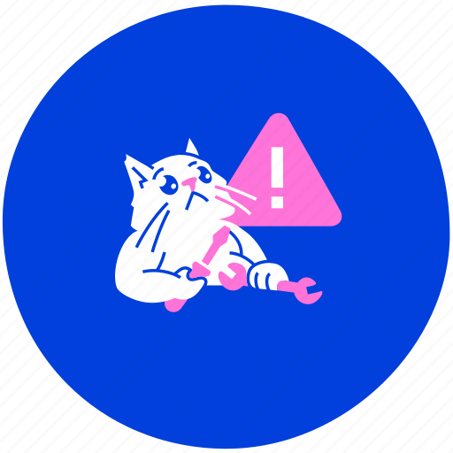 Cat, error, malfunction, breakdown, crash, attention, admin illustration - Download on Iconfinder