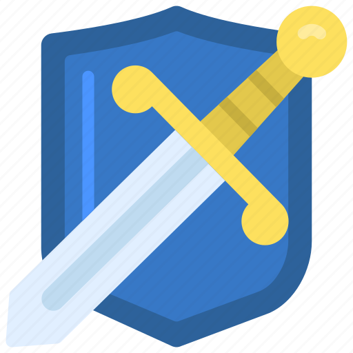 Rpg, sword, shield, role, player, video, game icon - Download on Iconfinder
