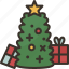 christmas, tree, present, festive, holiday 