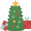 christmas, tree, present, festive, holiday 