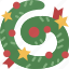 garland, fir, stripe, christmas, ornament 