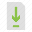 download, document, button, file, arrow