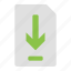 download, document, button, file, arrow 