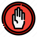 forbidden, stop, warning, prohibited, hand