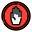 forbidden, stop, warning, prohibited, hand 