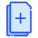 page, add, new, button, document