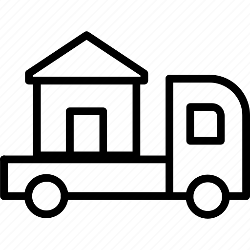 Property app, house on van, home, moving van, property, realestate, rent icon - Download on Iconfinder