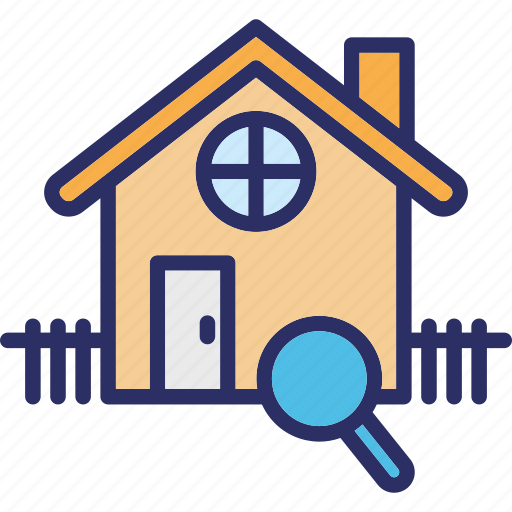 House selection, real estate search, relocation, search building icon - Download on Iconfinder